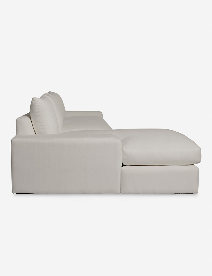 #color::natural-linen #configuration::left-facing | Side of the Nadine Natural linen left-facing sectional sofa