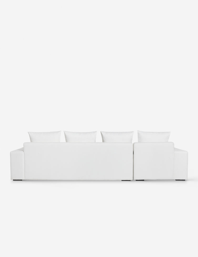 #color::white-performance-fabric #configuration::left-facing | Back of the Nadine White performance fabric left-facing sectional sofa