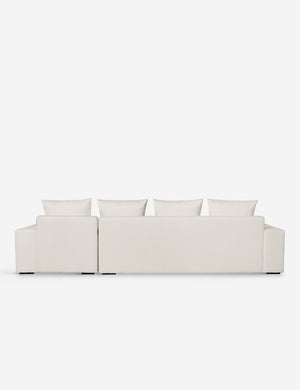 Back of the Nadine Ivory performance fabric right-facing sectional sofa