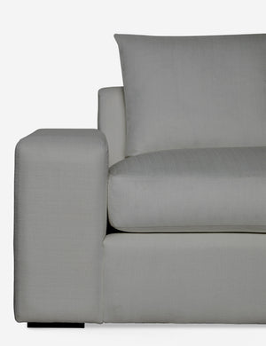 Close-up of the Nadine Gray performance fabric right-facing sectional sofa