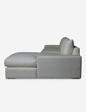 Side of the Nadine Gray performance fabric right-facing sectional sofa