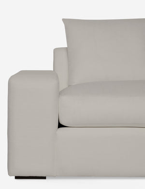 Close-up of the Nadine Natural linen right-facing sectional sofa