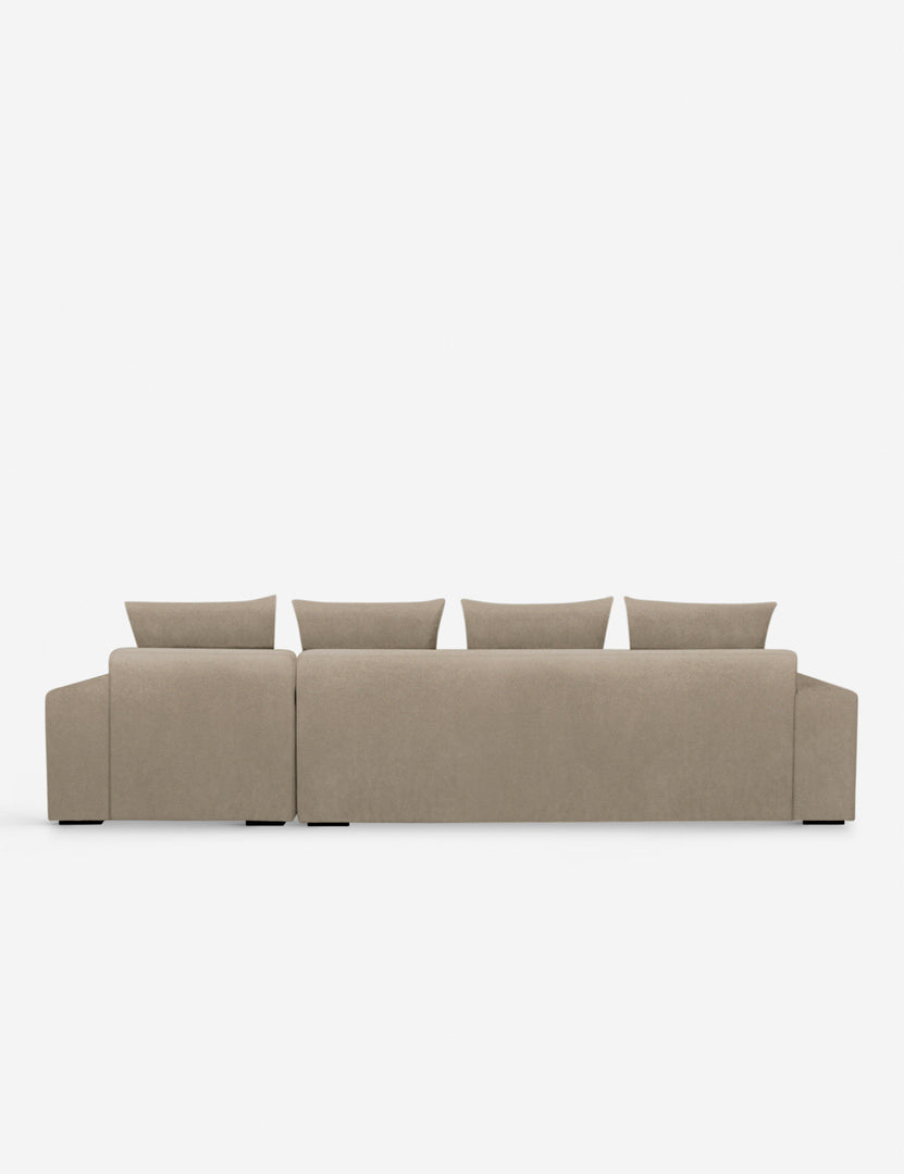 #color::oatmeal-velvet #configuration::right-facing | Back of the Nadine Oatmeal beige velvet right-facing sectional sofa