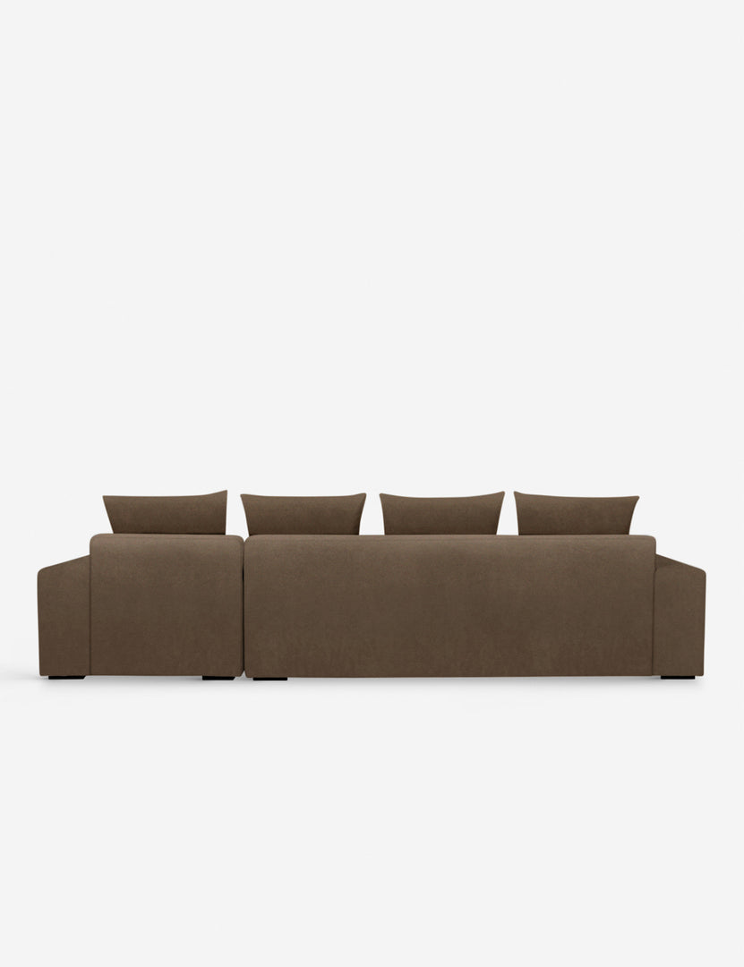 #color::toffee-velvet #configuration::right-facing | Back of the Nadine Toffee brown velvet right-facing sectional sofa