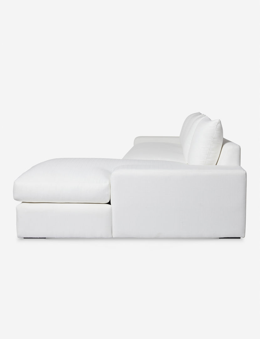 #color::white-performance-fabric #configuration::right-facing | Side of the Nadine White performance fabric right-facing sectional sofa
