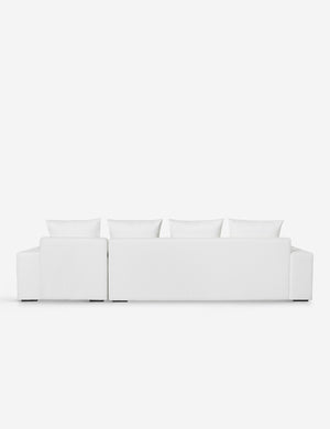 Back of the Nadine White performance fabric right-facing sectional sofa
