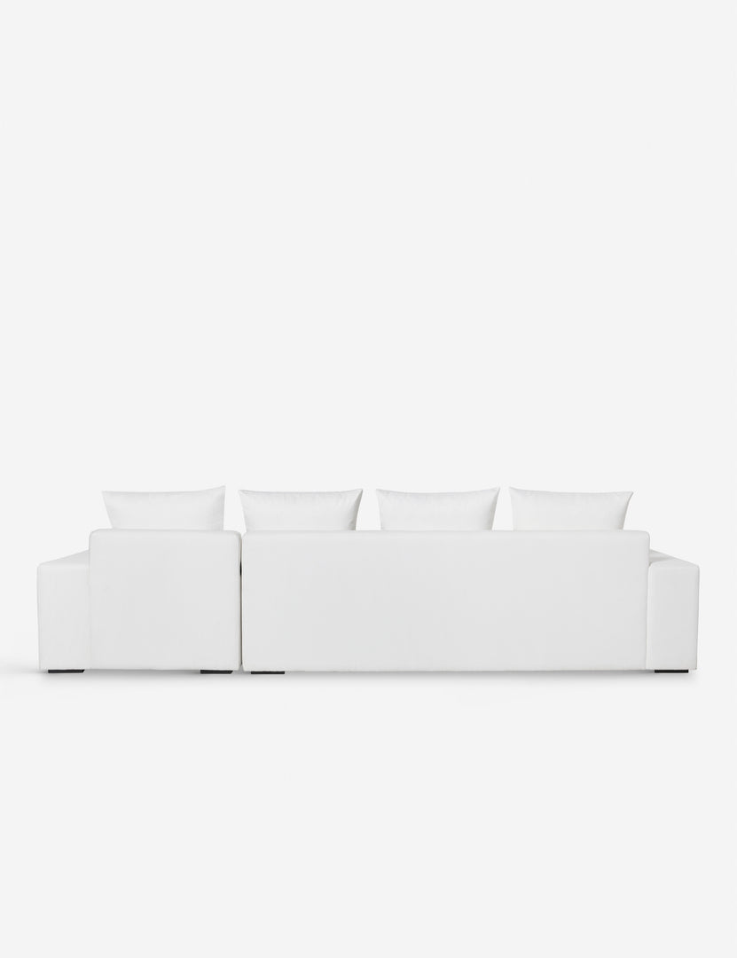 #color::white-performance-fabric #configuration::right-facing | Back of the Nadine White performance fabric right-facing sectional sofa