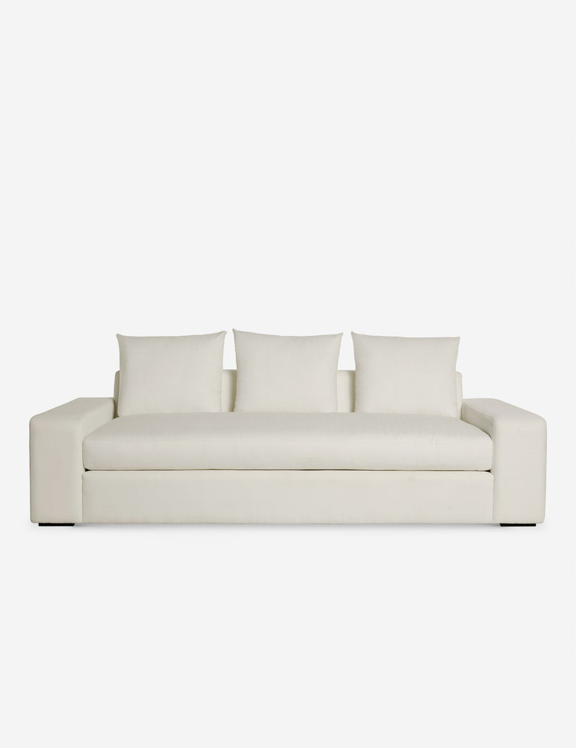 #color::ivory-performance-fabric #size::108-W #size::96-W #size::84-W | Nadine ivory performance fabric sofa with low, wide arms and tall pillow back cushions
