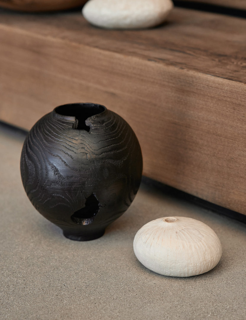 Charred Korean Mahogany Moon Jar by Namu Home Goods