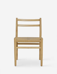 #color::natural-oak | Nicholson slim natural oak wood frame and woven seat dining chair.