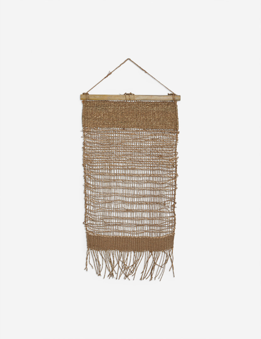 #color::natural | Nyana natural jute wall hanging with a fringed bottom