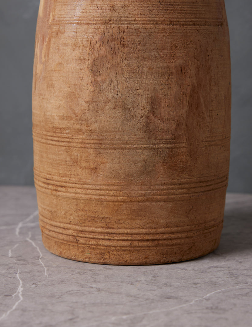 Vintage Teak Vase, Large by Olive Ateliers