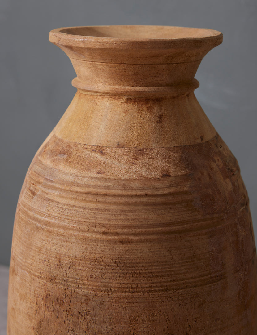 Vintage Teak Vase, Large by Olive Ateliers