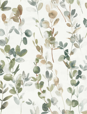 Joyful Eucalyptus Wallpaper by Candice Olson, Green Swatch