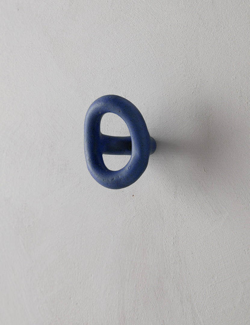 #color::cobalt-blue | Angled view of the Olo cobalt blue Wall Hook