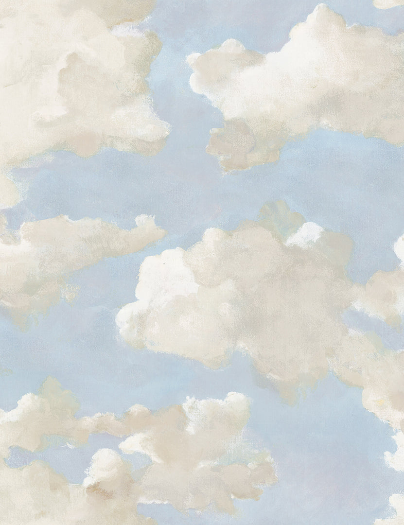 Clouds on Canvas Premium Peel + Stick Wallpaper Swatch, Blue