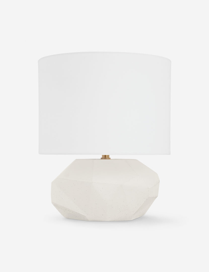 #color::white #size::short | Runa short sculptural monochromatic table lamp.