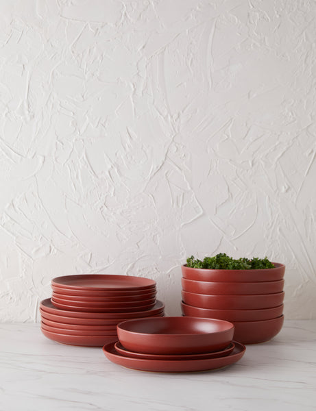 #color::cayenne | Cayenne red Pacifica Dinnerware (18-Piece Set) by Casafina