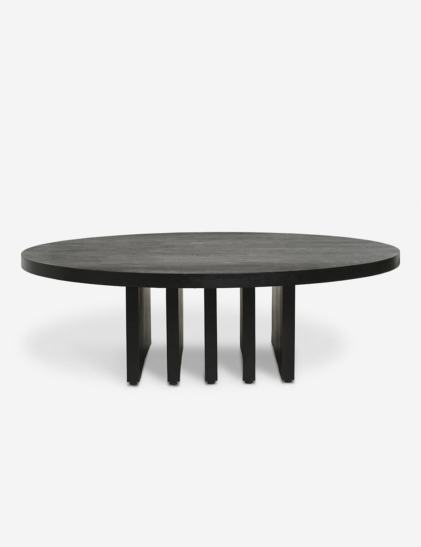 #color::black | Head-on view of the Pentwater black wooden Round Coffee Table