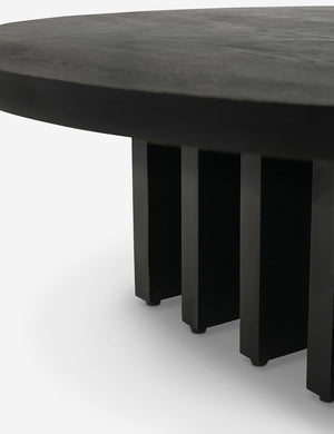 Rim and base of the Pentwater black wooden Round Coffee Table