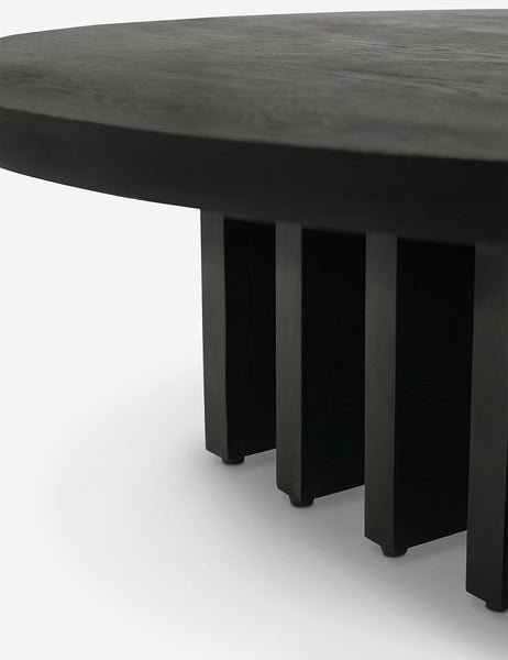 #color::black | Rim and base of the Pentwater black wooden Round Coffee Table