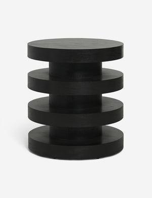 Pentwater Four-Tiered Black Round Side Table by Sarah Sherman Samuel