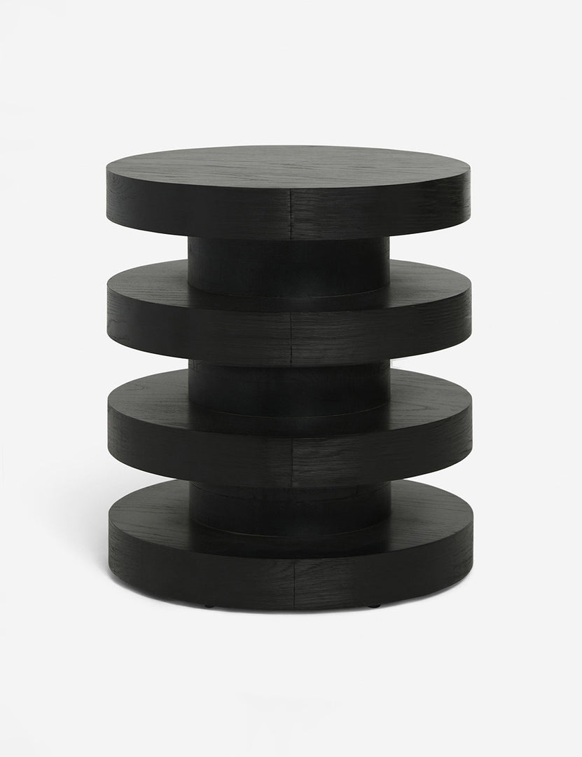 #color::black | Pentwater Four-Tiered Black Round Side Table by Sarah Sherman Samuel
