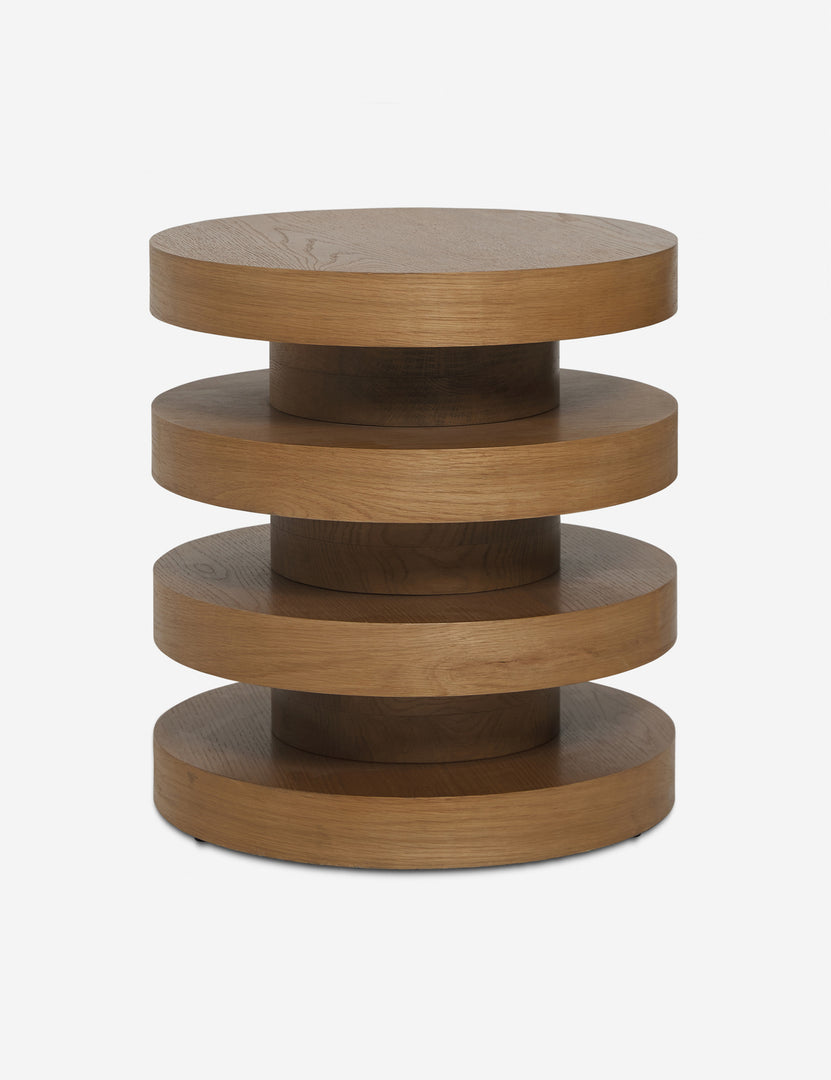 #color::natural | Video of the Pentwater Four-Tiered Natural Round Side Table