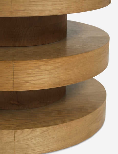 #color::natural | Close-up of the Pentwater Four-Tiered Natural Round Side Table