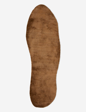 Rangely hand-knotted brown organic shaped rug by Jake Arnold