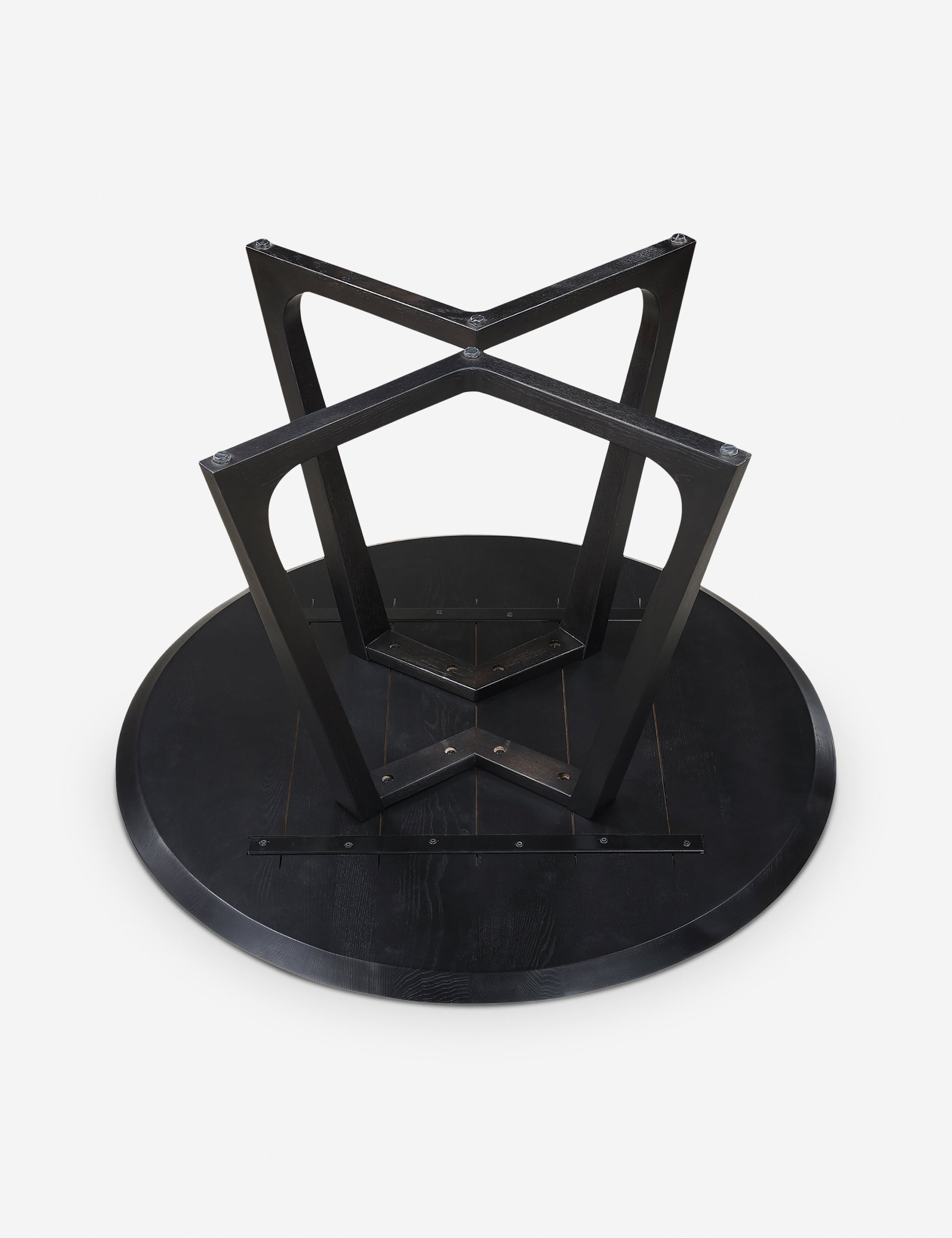 Contemporary Mid-Century 47.5" Black Ash Round Dining Table