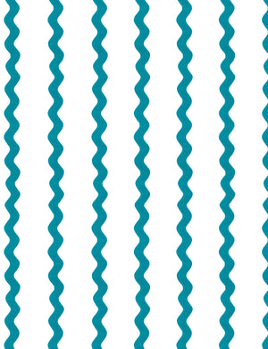 Ric-Rac Stripe Peel + Stick Wallpaper by Sarah Jessica Parker, Peacock Swatch