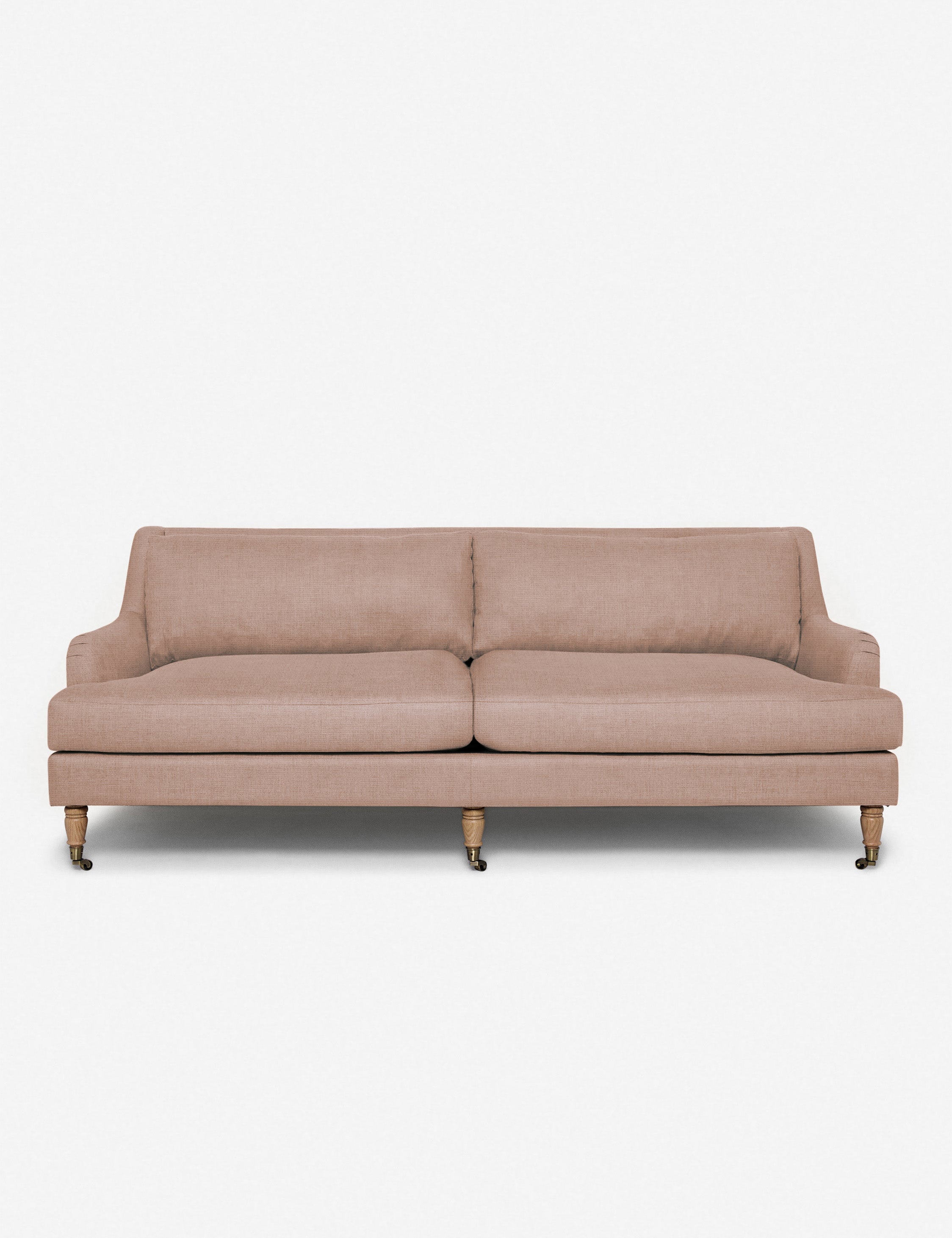 #size::72-W #size:84-W #color::apricot-linen #size::96-W | Rivington Apricot Linen sofa with low, sloping arms by Ginny Macdonald