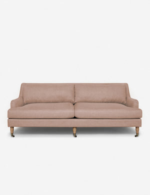 Rivington Apricot Linen sofa with low, sloping arms by Ginny Macdonald