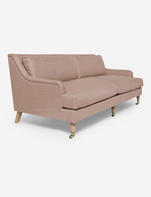 Angled view of the Rivington Apricot Linen sofa