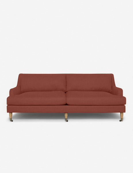 #size::72-W #size:84-W #color::terracotta-linen #size::96-W | Rivington Terracotta Linen sofa with low, sloping arms by Ginny Macdonald