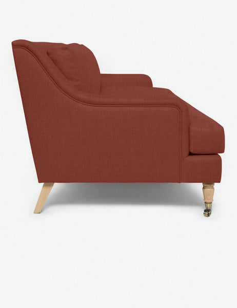 #size::72-W #size:84-W #color::terracotta-linen #size::96-W | Side of the Rivington Terracotta Linen sofa