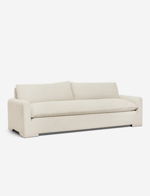 Angled view of the Rupert Ivory Boucle sofa