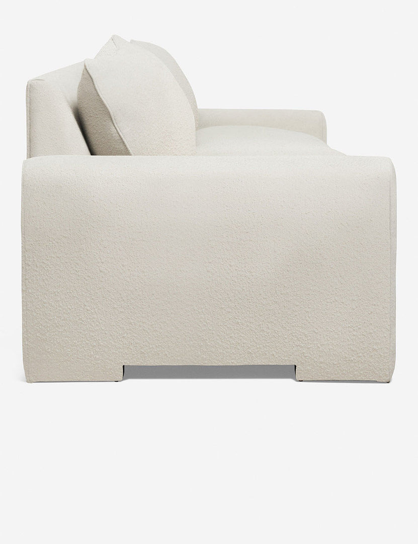 #color::Ivory-Boucle #size::102-W | Side of the Rupert Ivory Boucle sofa