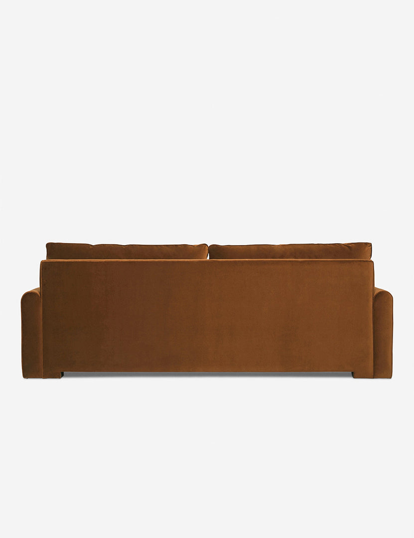 #color::Cognac-Velvet #size::102-W | Back of the Rupert cognac velvet sofa