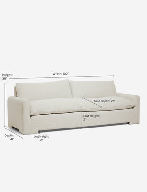 Dimensions on the Rupert Natural Linen sofa