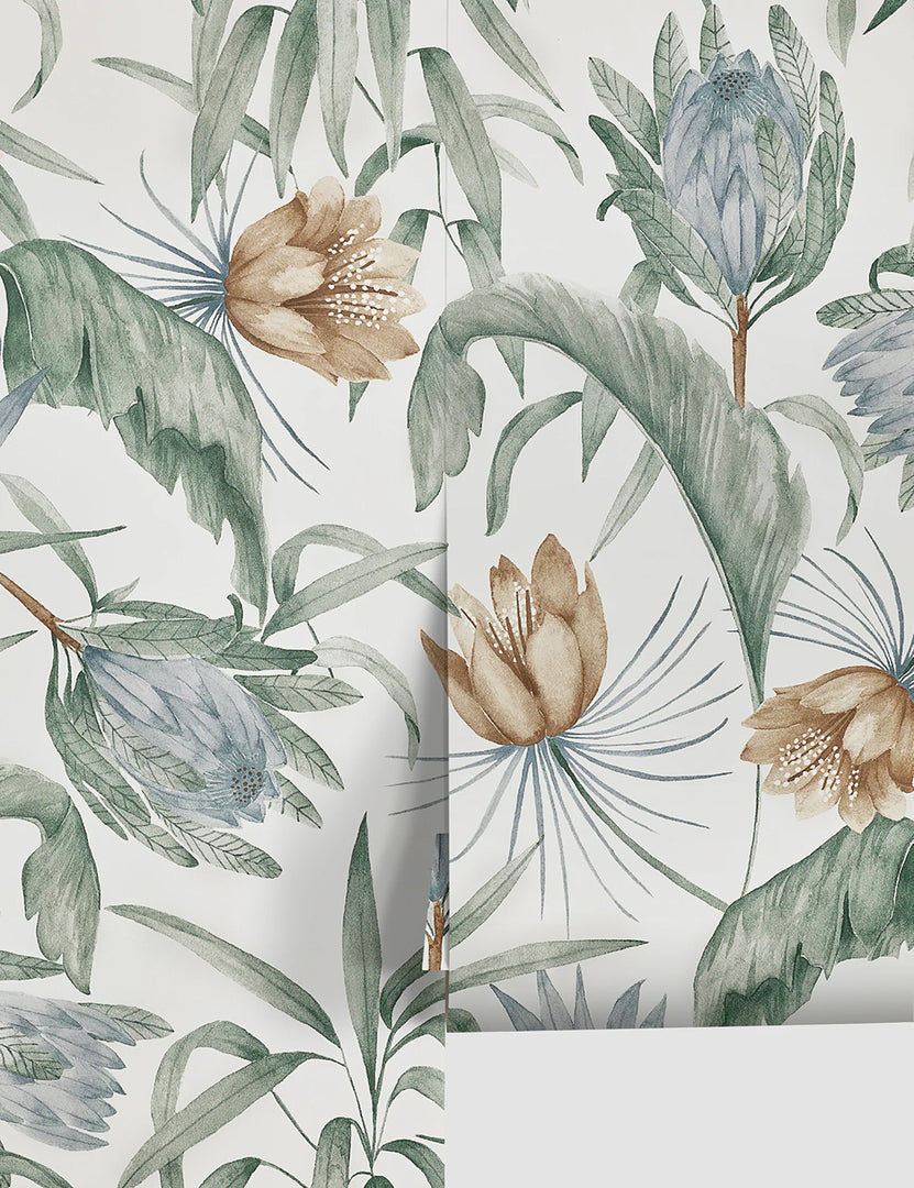 #color::green | Green-toned Tropical Wallpaper by Rylee + Cru featuring an exotic, botanical scene