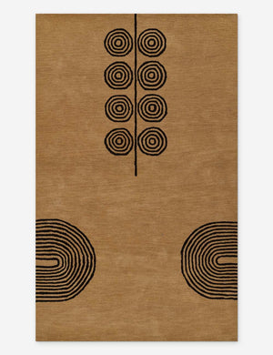 Laci hand-tufted natural-toned rug with black abstract linear designs