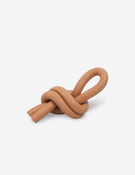 #color::terracotta | Overhand terracotta ceramic Knot decorative object by SIN