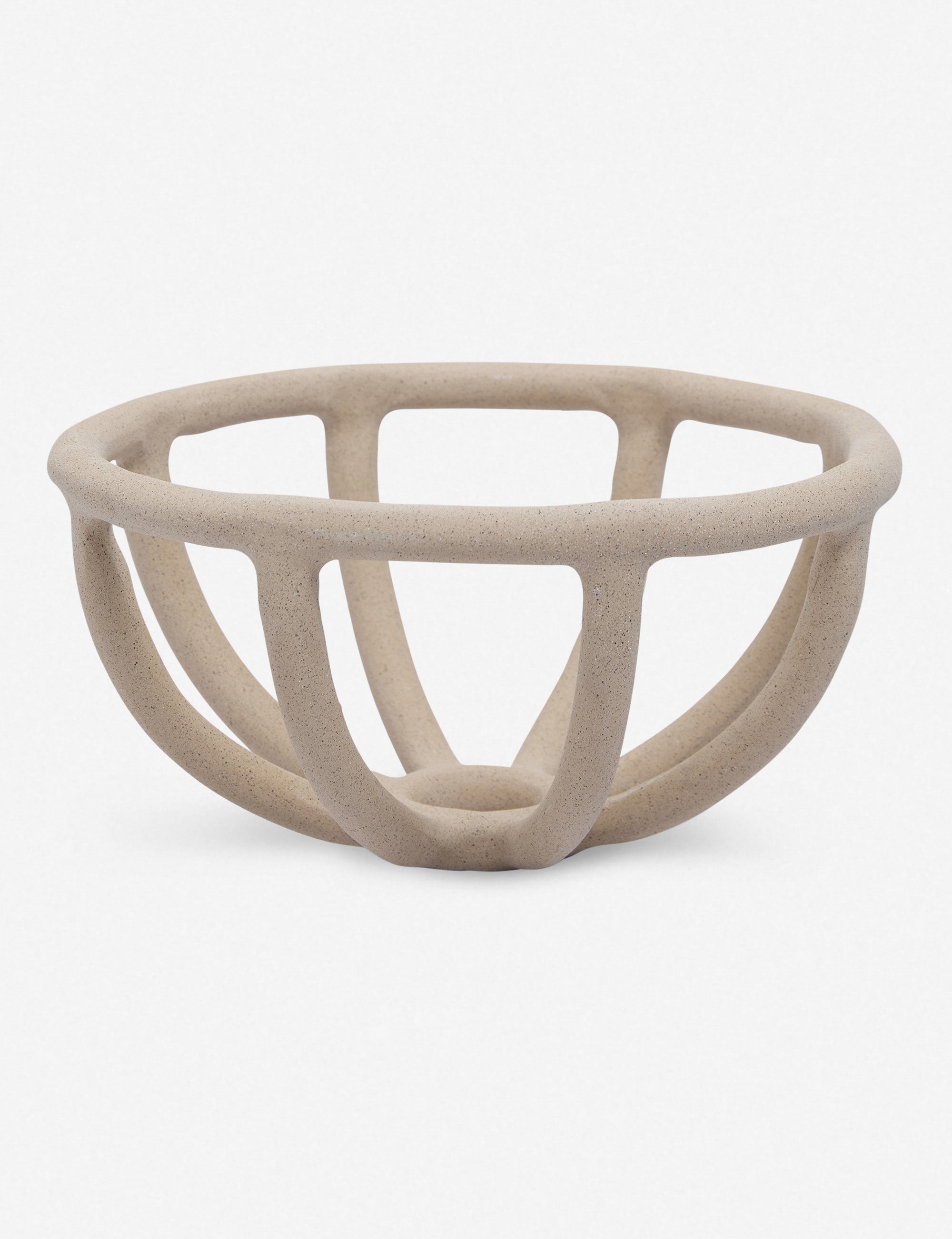 #color::sand  #size::large | Prong cream stoneware ceramic centerpiece bowl by SIN