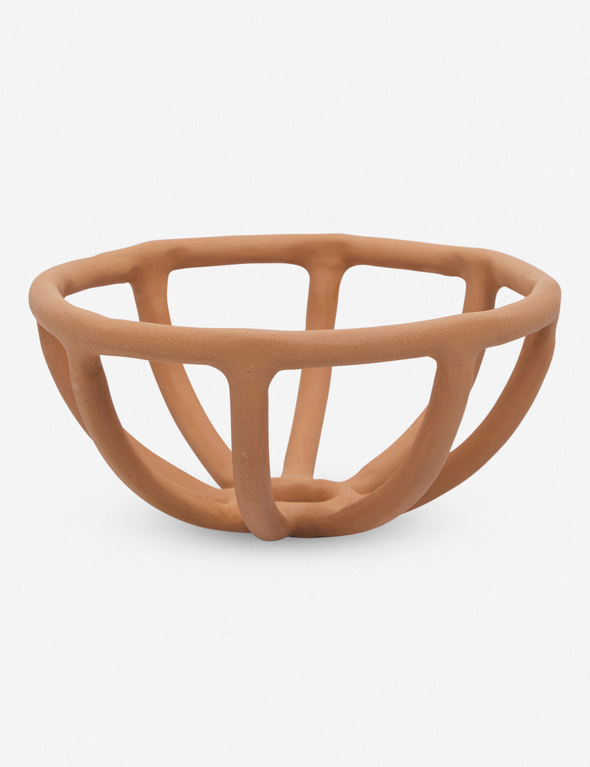 #color::terracotta | Prong terracotta ceramic centerpiece bowl by SIN