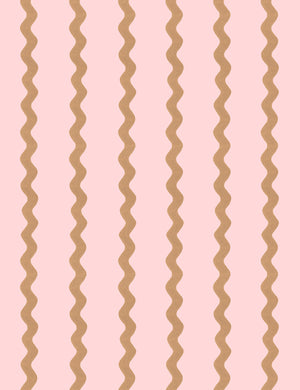 Ric-Rac Stripe Peel + Stick Wallpaper by Sarah Jessica Parker, Pink Pecan Swatch