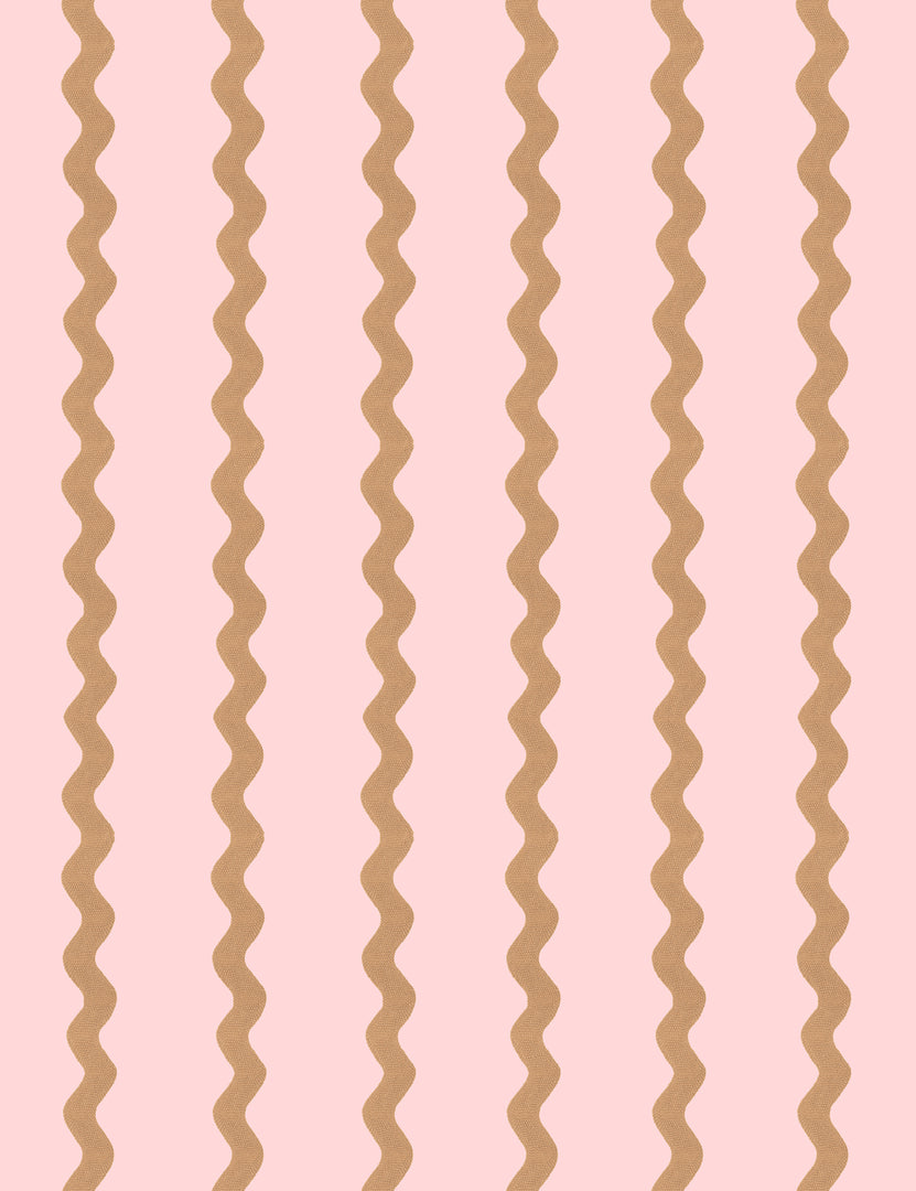 Ric-Rac Stripe Peel + Stick Wallpaper by Sarah Jessica Parker, Pink Pecan Swatch