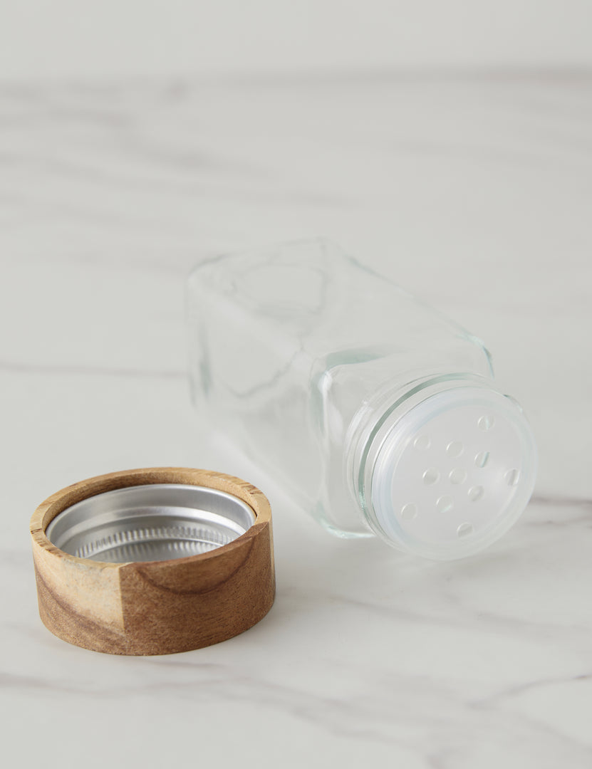 NeatMethod Glass Spice Jars with Acacia Wood Lids, Set of 10 +