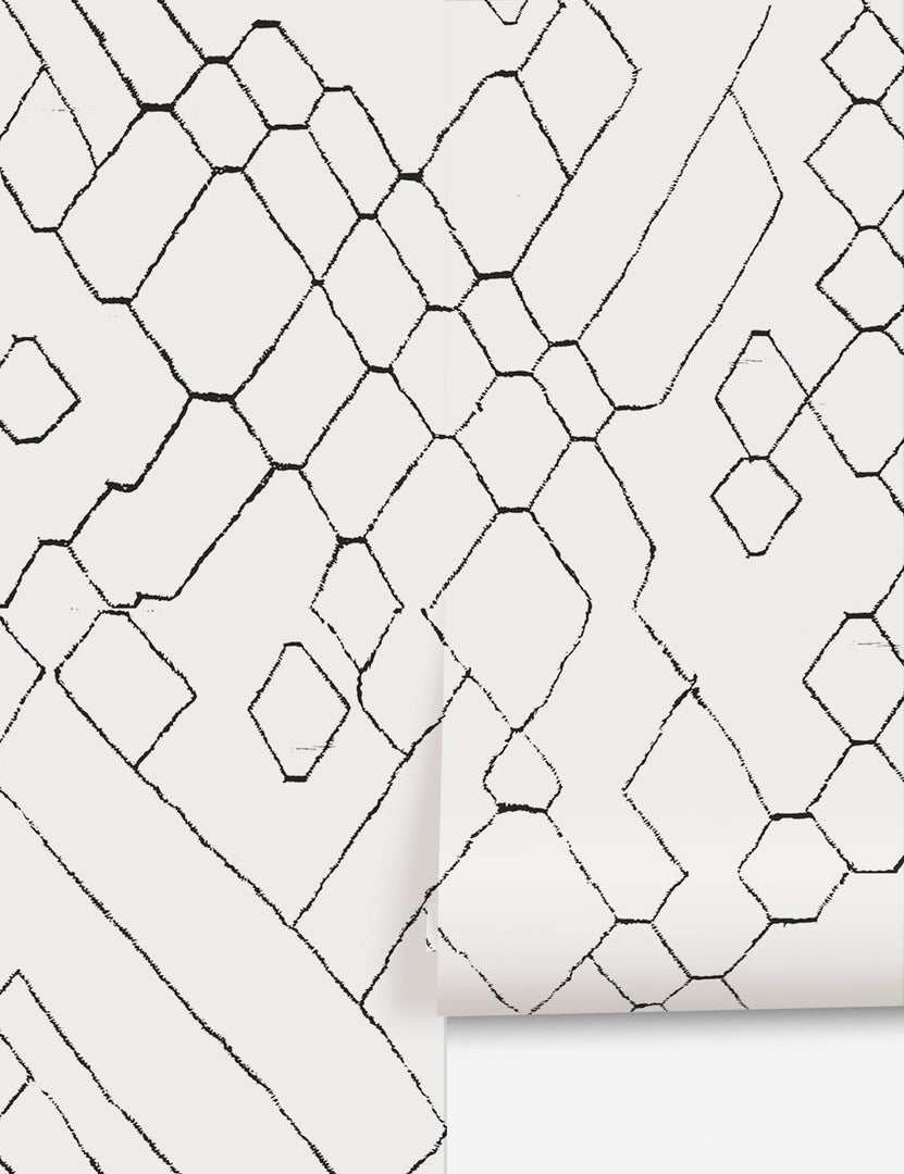 #color::black-and-ivory | Moroccan black and ivory Wallpaper Mural by Sarah Sherman Samuel